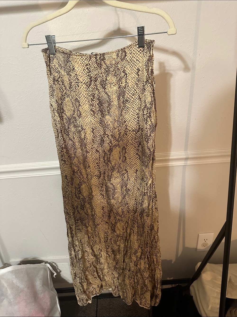 Camilla and Marc Beige Snake Print Maxi Skirt - Women